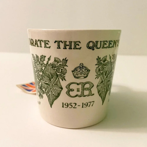 Vintage 1977 Royal Silver Jubilee Mason  Ironstone Mug Set of 2 England Crazing - Picture 3 of 16